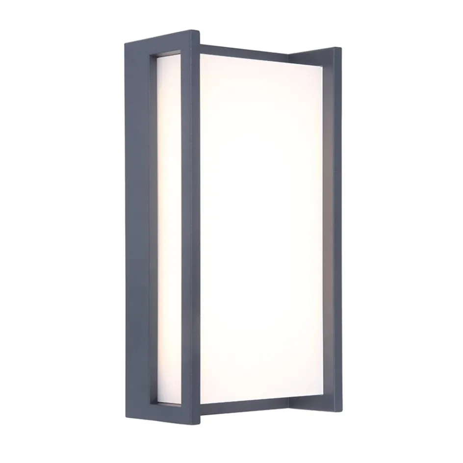 Rechthoekige LED buitenlamp donker grijs IP54>Straluma Online