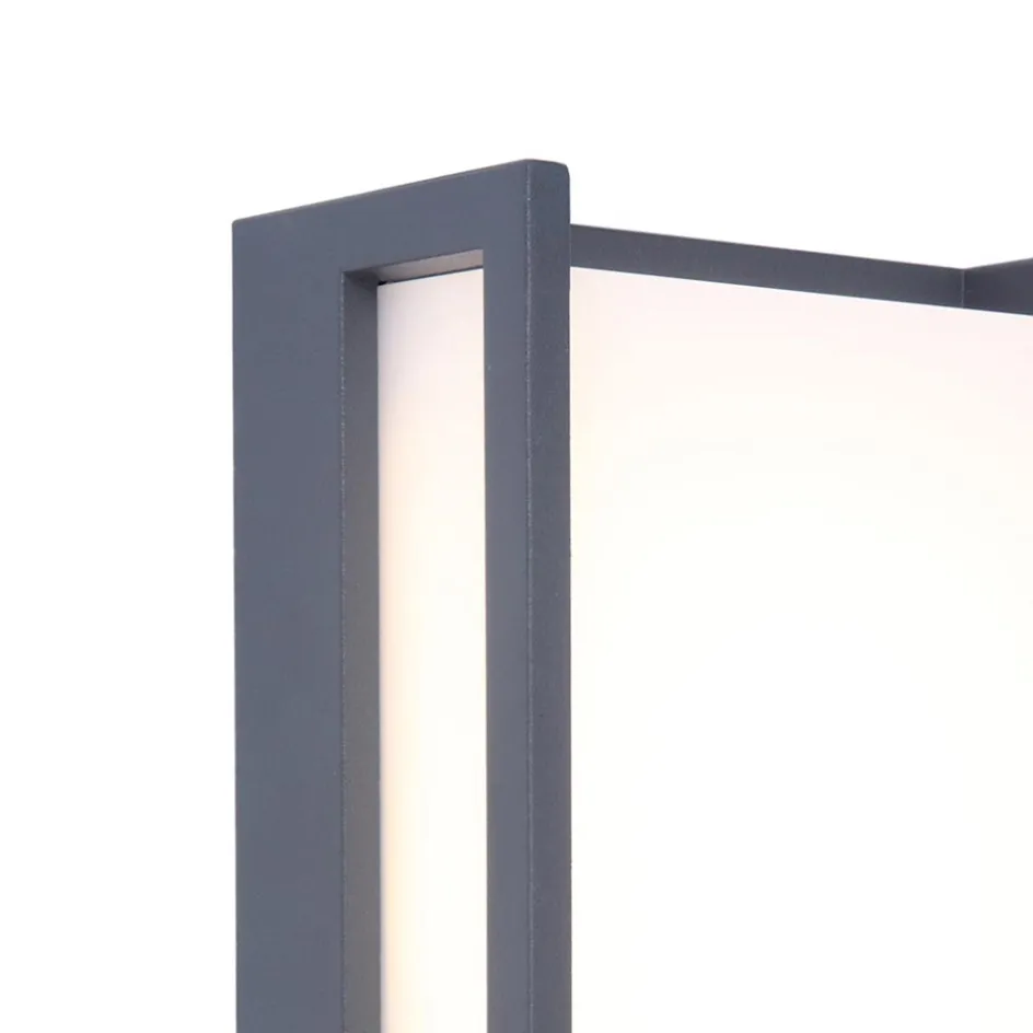Rechthoekige LED buitenlamp donker grijs IP54>Straluma Online