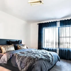 Rechthoekige LED plafondlamp zwart goud design><noscript><img width=