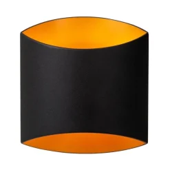 Rechthoekige wandlamp mat zwart met goud><noscript><img width=