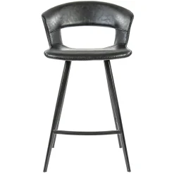 Retro barkruk zwart met imitatieleer>Straluma New