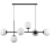 Retro eettafel hanglamp zwart met witte glazen bollen>Straluma Discount