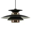 Retro hanglamp zwart met koper 50 cm>Straluma Online