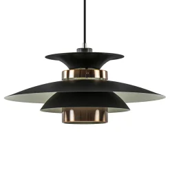 Retro hanglamp zwart met koper 50 cm>Straluma Online