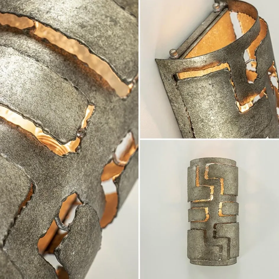 Robuuste wandlamp ambachtelijk zilver>Straluma New