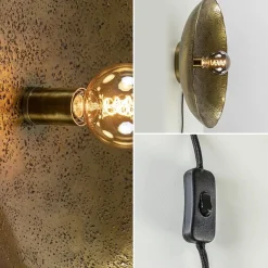 Robuuste wandlamp Neva rond 50 cm antiek brons><noscript><img width=