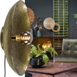 Robuuste wandlamp Neva rond 50 cm antiek brons><noscript><img width=