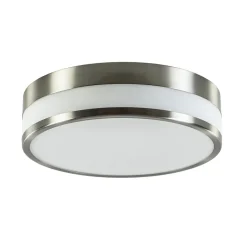 Ronde badkamer plafonnière nikkel met opaal glas>Straluma Discount