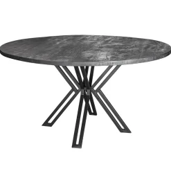 Ronde eettafel zwart mangohout met zwarte poot>Straluma Discount
