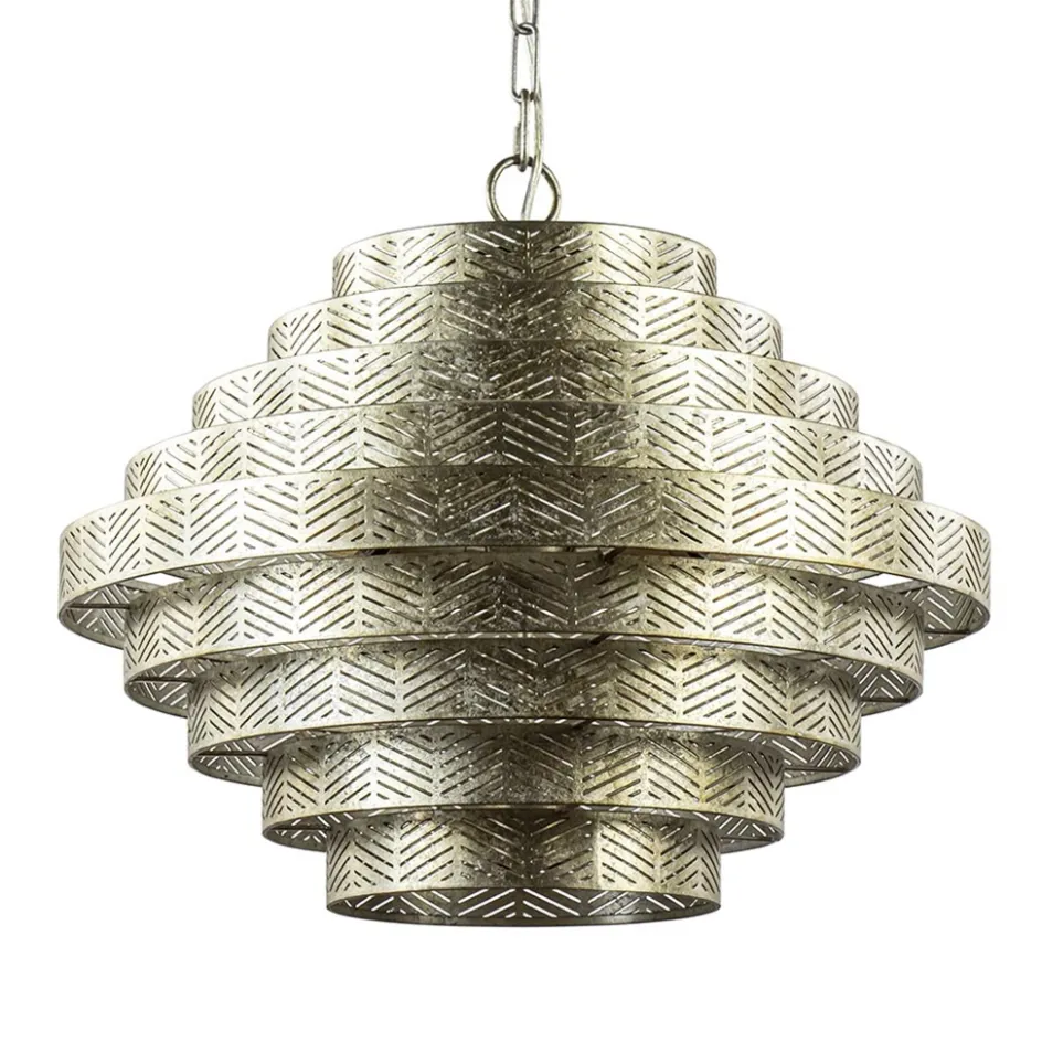 Ronde hanglamp metaal oud zilver 55 cm>Straluma Hot