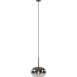 Ronde hanglamp zwart met smoke/helder glas gradient>Straluma
