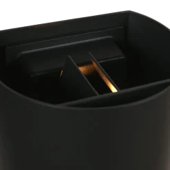 Ronde LED buitenlamp zwart inclusief lichtsensor><noscript><img width=