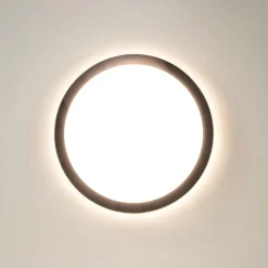 Ronde LED plafondlamp zwart met 3 licht opties IP44>Straluma Online