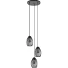 Ronde 3-lichts hanglamp met draadkappen mat zwart>Straluma Clearance