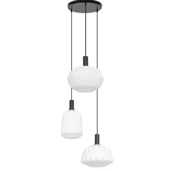 Ronde 3-lichts hanglamp met opaal witte glazen>Straluma Sale