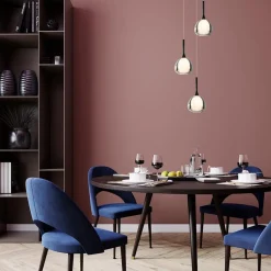 Ronde 3-lichts hanglamp zwart met smoke glas><noscript><img width=