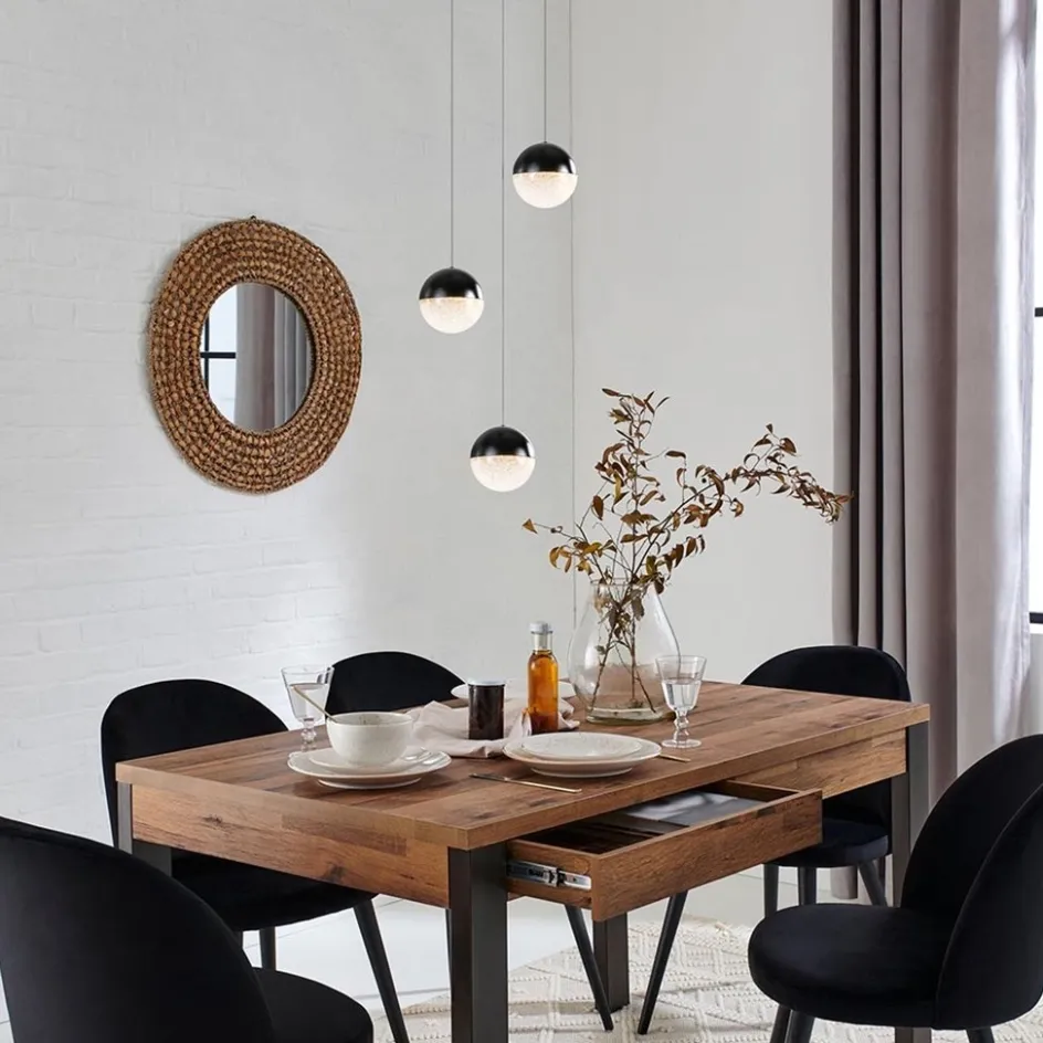 Ronde 3-Lichts LED hanglamp met zwarte bollen dimbaar>Straluma Clearance