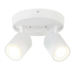 Ronde 2-lichts opbouwspot wit metaal verstelbaar>Straluma Sale