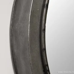 Ronde metalen spiegel zink/grijs klein>Straluma Outlet