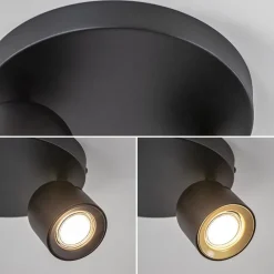 Ronde opbouwspot 2-lichts zwart GU10><noscript><img width=