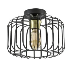 Ronde plafondlamp draad zwart met goud>Straluma Online
