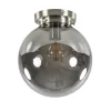 Ronde plafondlamp smokey glas met nikkel>Straluma Online