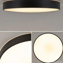 Ronde plafondlamp zwart inclusief LED en remote><noscript><img width=