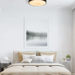 Ronde plafondlamp zwart inclusief LED en remote><noscript><img width=