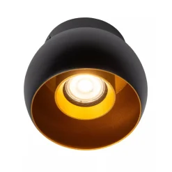 Ronde plafondspot zwart met goud GU10><noscript><img width=