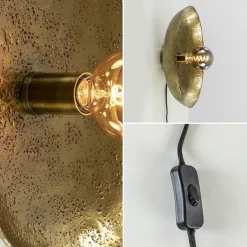 Ronde wandlamp Neva antiek brons met snoer><noscript><img width=