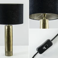 Ruw antiek bronzen lampvoet Savi exclusief kap><noscript><img width=