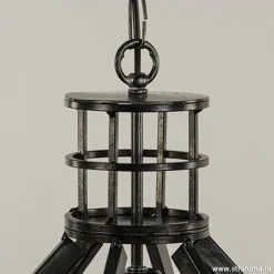 Ruw metalen hanglamp antiek zwart><noscript><img width=