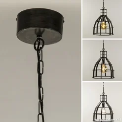 Ruw metalen hanglamp antiek zwart><noscript><img width=