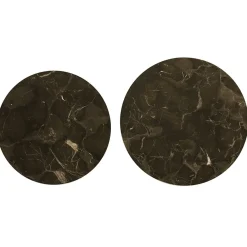 Salontafel Alfio set van 2 bruin marmer met zwart><noscript><img width=