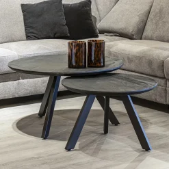 Salontafel rond hout zwart 60 cm><noscript><img width=