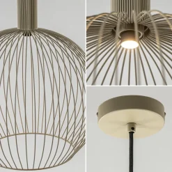 Scandinavische draad hanglamp mat zand 50 cm><noscript><img width=