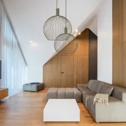 Scandinavische draad hanglamp mat zand 50 cm><noscript><img width=