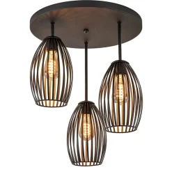 Scandinavische 3-lichts plafondlamp mat zwart>Straluma Outlet