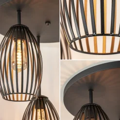 Scandinavische 3-lichts plafondlamp mat zwart><noscript><img width=