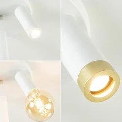 Scandinavische 3-lichts plafondspot mat wit/goud><noscript><img width=