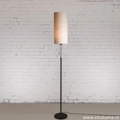 Smalle vloerlamp zwart-staal linnen kap>Straluma Sale