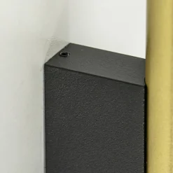 Smalle wandlamp cilinder zwart met solid brass><noscript><img width=