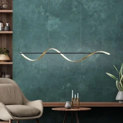 Smart hanglamp antraciet/goud inclusief remote><noscript><img width=