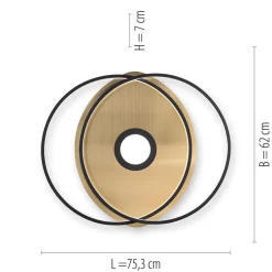 Smart plafondlamp goud met zwart dimbaar><noscript><img width=