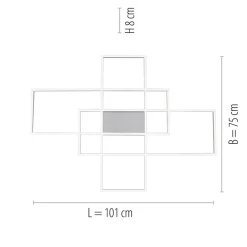 Smart plafond/wandlamp rechthoeken inclusief remote><noscript><img width=