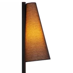 Staande schemerlamp mat zwart met linnen kap><noscript><img width=