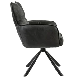 Stijlvolle eetkamerstoel draaibaar antraciet met zwart><noscript><img width=