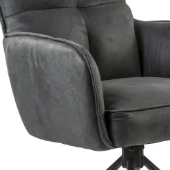 Stijlvolle eetkamerstoel draaibaar antraciet met zwart><noscript><img width=