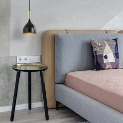 Stijlvolle kleine hanglamp zwart met goud><noscript><img width=