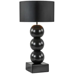 Stijvolle tafellamp keramiek zwart met kap zwart/goud>Straluma Sale